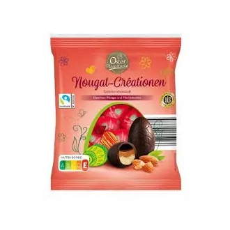Nugáttal-marcipánnal töltött csokoládé tojás