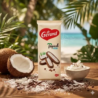   Dr Gerard Keksz tejszínes krémmel és kókuszreszelékkel 180g