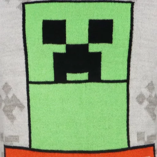 Minecraft Grey gyerek kötött pulóver 12 év / 152 cm