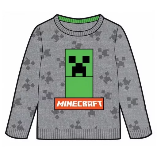 Minecraft Grey gyerek kötött pulóver 6 év / 116 cm