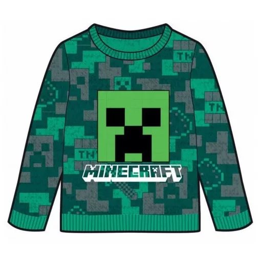 Minecraft Green gyerek kötött pulóver 8 év / 128 cm