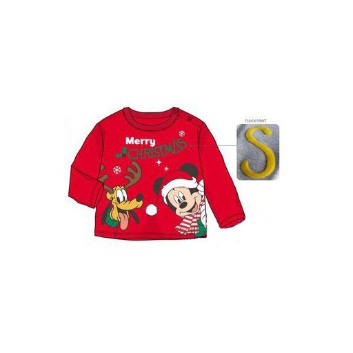 Disney Mickey Pluto Red Karácsonyi baba póló, felső 12 hó