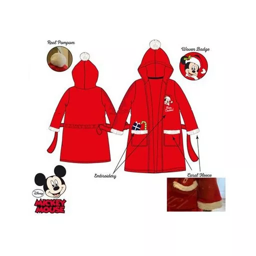 Disney Mickey Red Karácsonyi gyerek köntös 3 év / 98 cm