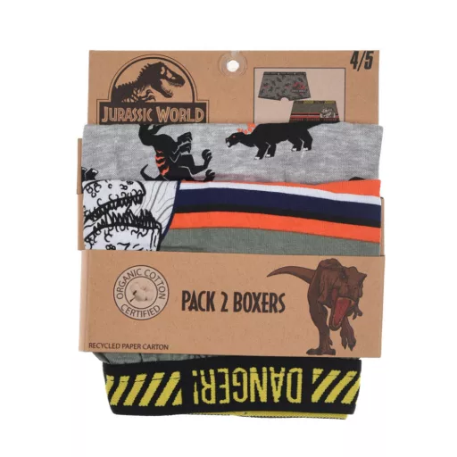 Jurassic World Danger Green gyerek boxeralsó 2 darab/csomag 6 - 8 év / 116 - 128 cm