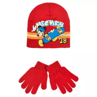 Disney Mickey Skate Red gyerek sapka + kesztyű szett 52 cm