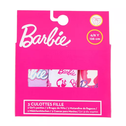 Barbie Pink Shadow gyerek fehérnemű, bugyi 3 darab/csomag 6 - 8 év / 116 - 128 cm