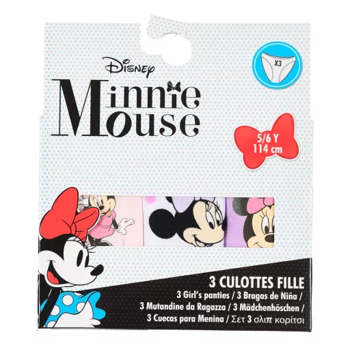 Disney Minnie Purple Dots gyerek fehérnemű, bugyi 3 darab/csomag 6 - 8 év / 116 - 128 cm