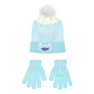   Disney Lilo és Stitch, A csillagkutya Ombre Blue  gyerek sapka + kesztyű szett 52 cm