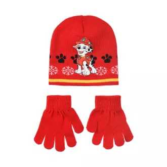   Mancs Őrjárat Marshall Red gyerek sapka + kesztyű szett 52 cm