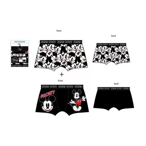 Disney Mickey Black férfi boxeralsó 2 darab/csomag M