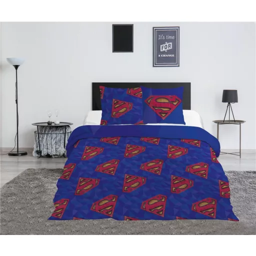 Superman Blue dupla, kétszemélyes ágyneműhuzat 240×220cm, 65x65 cm