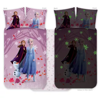   Disney Jégvarázs Purple sötétben világító gyerek, ovis ágyneműhuzat 100x135cm, 40x60cm