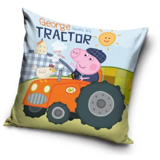  Peppa malac George's Tractor párnahuzat 40x40 cm Velúr
