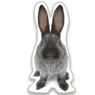 Nyuszis Grey formapárna, díszpárna 22x36 cm