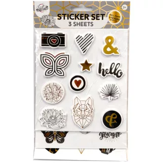 Színes Black&Gold matrica szett 3 ív