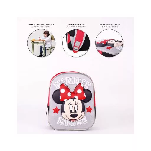 Disney Minnie Grey 3D hátizsák, táska 31 cm