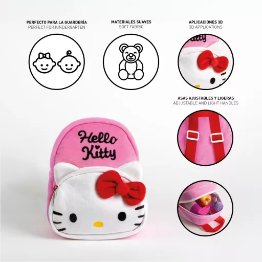Hello Kitty Charm plüss hátizsák, táska 22 cm