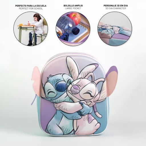 Disney Lilo és Stitch, A csillagkutya Hug 3D hátizsák, táska 31 cm