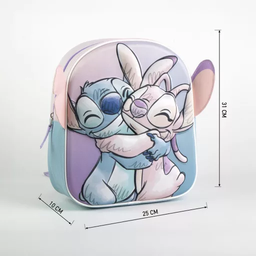 Disney Lilo és Stitch, A csillagkutya Hug 3D hátizsák, táska 31 cm