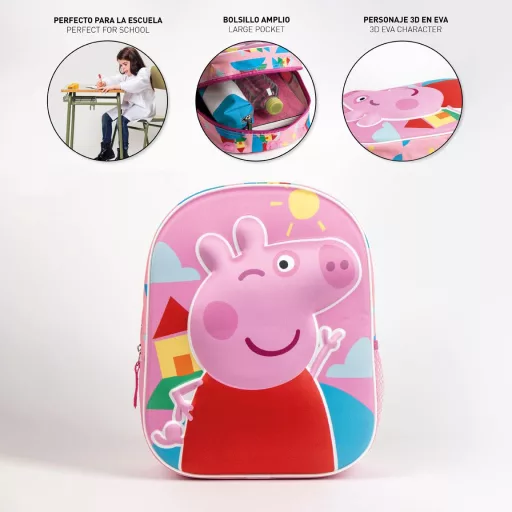 Peppa malac Sunshine 3D hátizsák, táska 31 cm