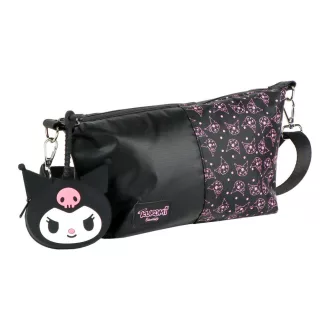   Hello Kitty Black Kuromi táska, oldaltáska pénztárcával 27 cm