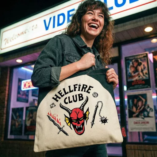 Stranger Things Hellfire Club shopping bag, bevásárlótáska 40 cm