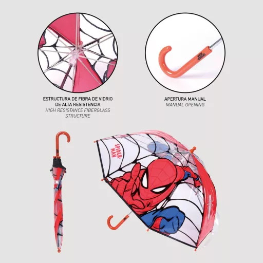 Pókember Web-Slinger gyerek átlátszó esernyő Ø71 cm