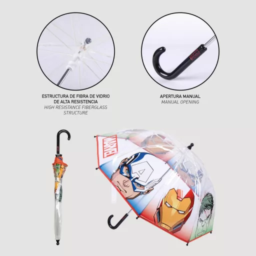 Bosszúállók Mighty gyerek átlátszó esernyő Ø71 cm