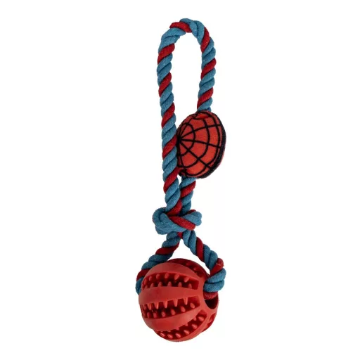 Pókember Hero kötél kutyajáték TPR labdával 30 cm