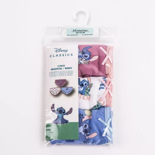 Disney Lilo és Stitch, A csillagkutya Angel gyerek fehérnemű, bugyi 3 darab/csomag 4 - 10 év / 104 - 140 cm