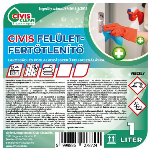 Civis Felület fertőtlenítő, 1literes