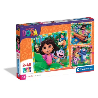   Dóra, a felfedező Jungle Quest 3x48 db-os puzzle Clementoni