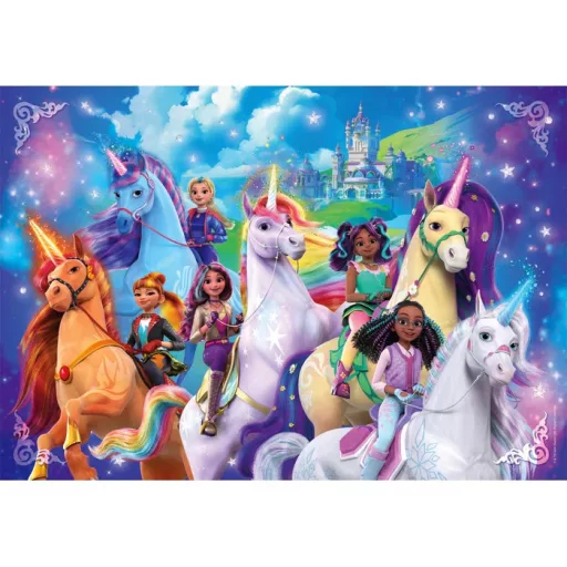 Unikornis Akadémia Rainbow Valley 180 db-os puzzle Clementoni