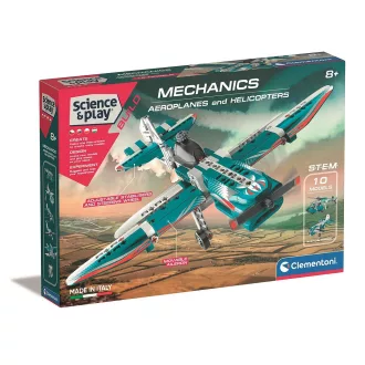   Repülők és helikopterek Mechanics 10 az 1-ben építőjáték Clementoni