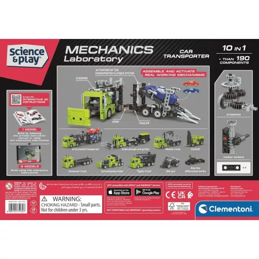 Autószállító Mechanics 10 az 1-ben építőjáték Clementoni