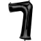 Fekete Black óriás szám fólia lufi 7-es,  88x55 cm