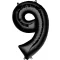 Fekete Black óriás szám fólia lufi 9-es, 86x55 cm