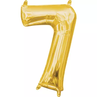 Arany Gold mini szám fólia lufi 7-es 40 cm