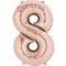 Színes Rose Gold óriás szám fólia lufi 8-as 86x53 cm