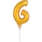 Arany Gold 6-os szám fólia lufi tortára 15 cm