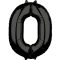 Black Szám 0 Fólia lufi 66x50 cm