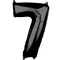 Fekete Black szám fólia lufi 7-es 66x43 cm