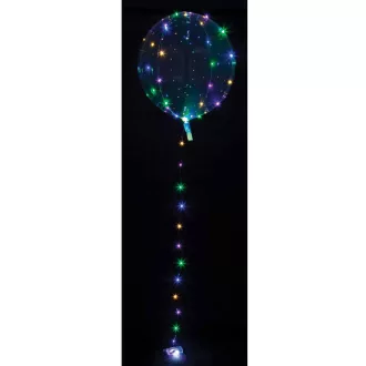 Színesen világító Crystal LED lufi, átlátszó