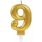 Arany Gold számgyertya, tortagyertya 9-es