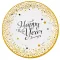 Happy New Year Golden Wishes papírtányér 8 db-os 23 cm