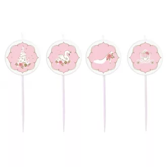 Hercegnők Swan mini tortagyertya, gyertya szett 4 db-os