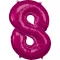 Rózsaszín Pink óriás szám fólia lufi 8-as, 83x53 cm