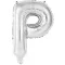 Ezüst Silver P betű fólia lufi 45 cm