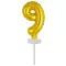 Arany Gold 9-es szám fólia lufi tortára 13 cm