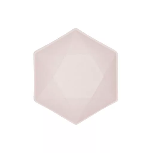 Rózsaszín Vert Decor hatszögletű mélytányér 6 db-os 15,8 cm